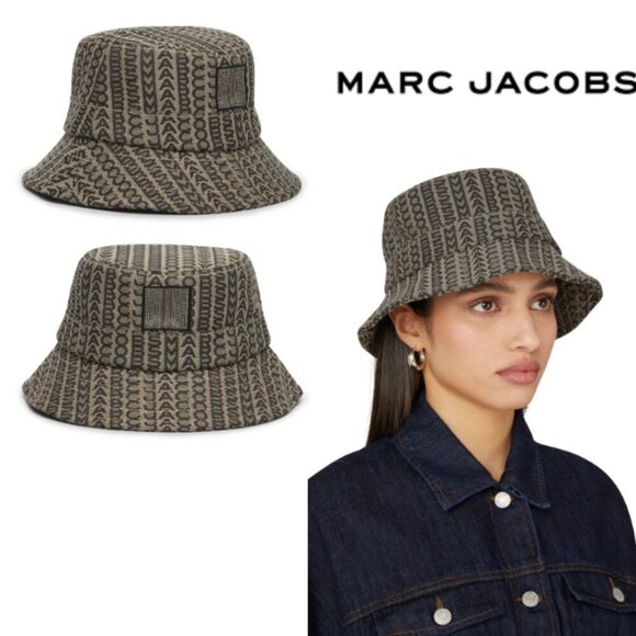 NEW! NWT! Marc Jacobs The Monogram Jacquard Bucket Hat -Beige Multi - Picture 1 of 5